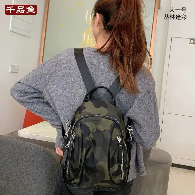 Qianpinyu Women's Casual Waterproof Street Backpack