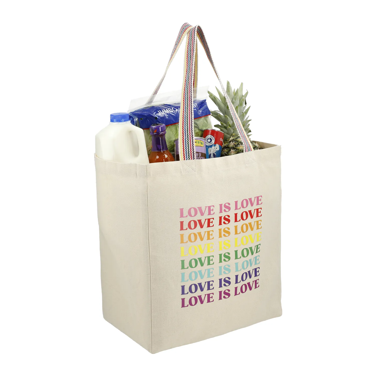 Rainbow Recycled 8 oz. Cotton Grocery Tote