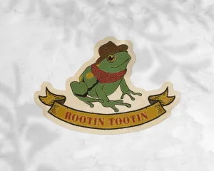 ROOTIN TOOTIN FROG STICKER