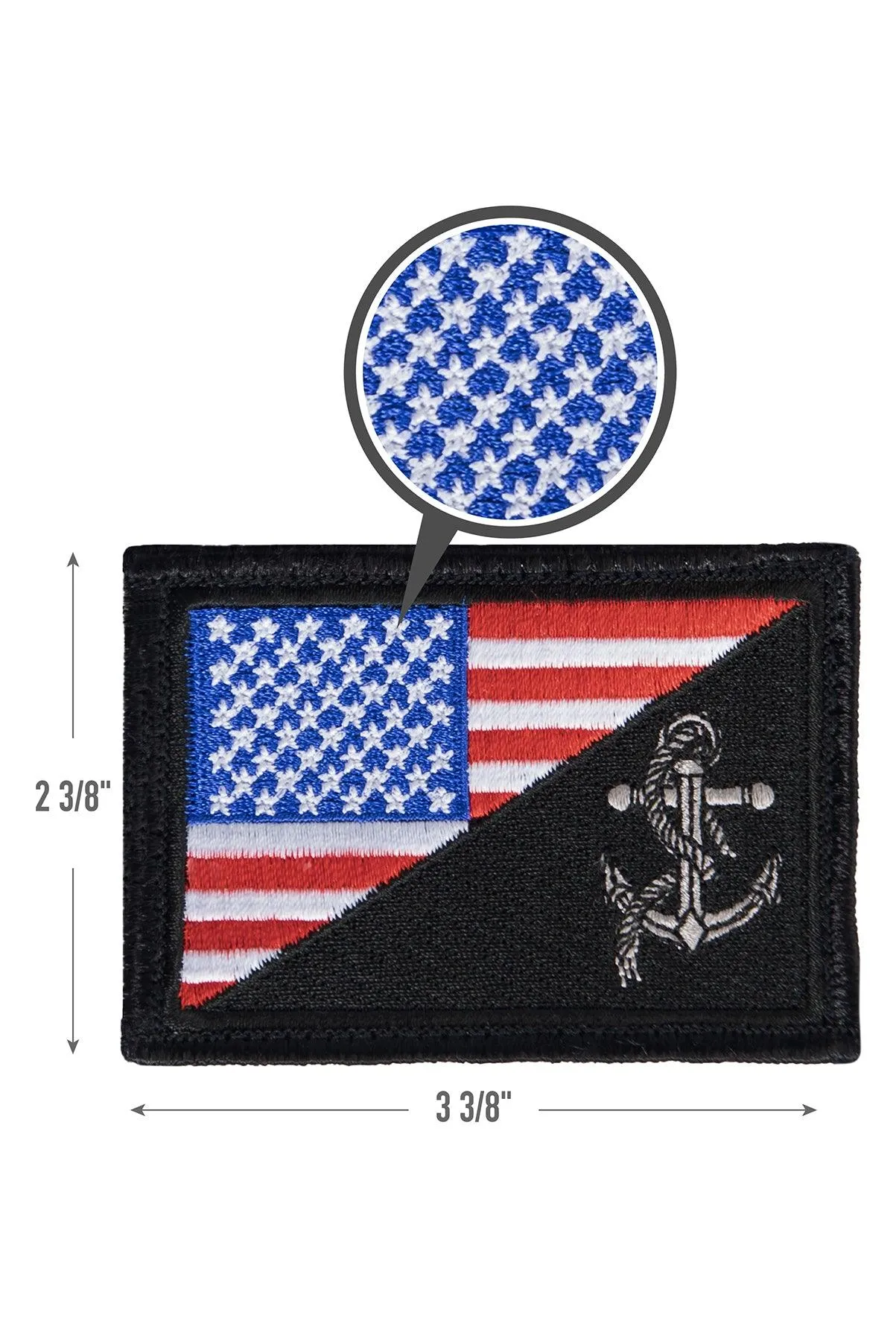 Rothco US Flag / USN Anchor Patch With Hook Back