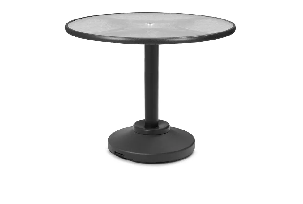 Round Glass Top Balcony Height Table