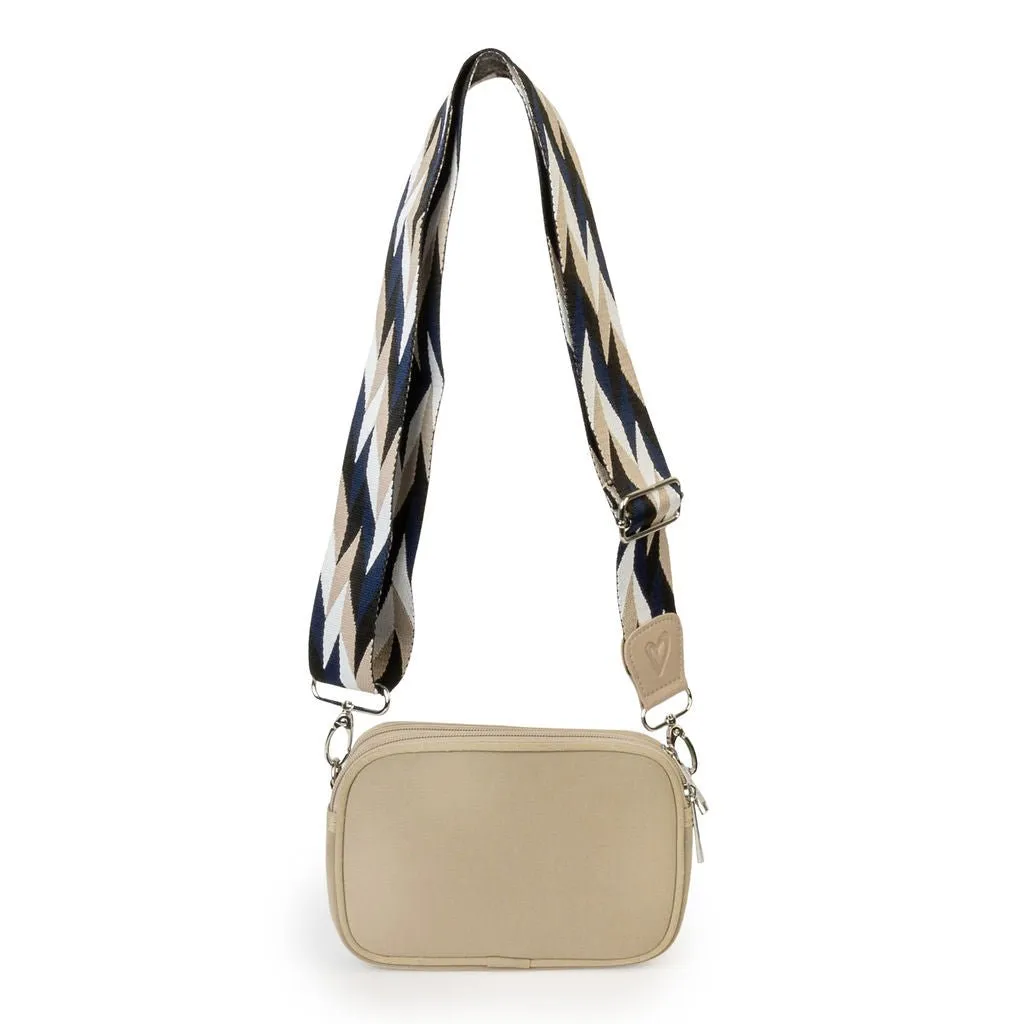 Tan Dual Zipper Belt/Crossbody Bag