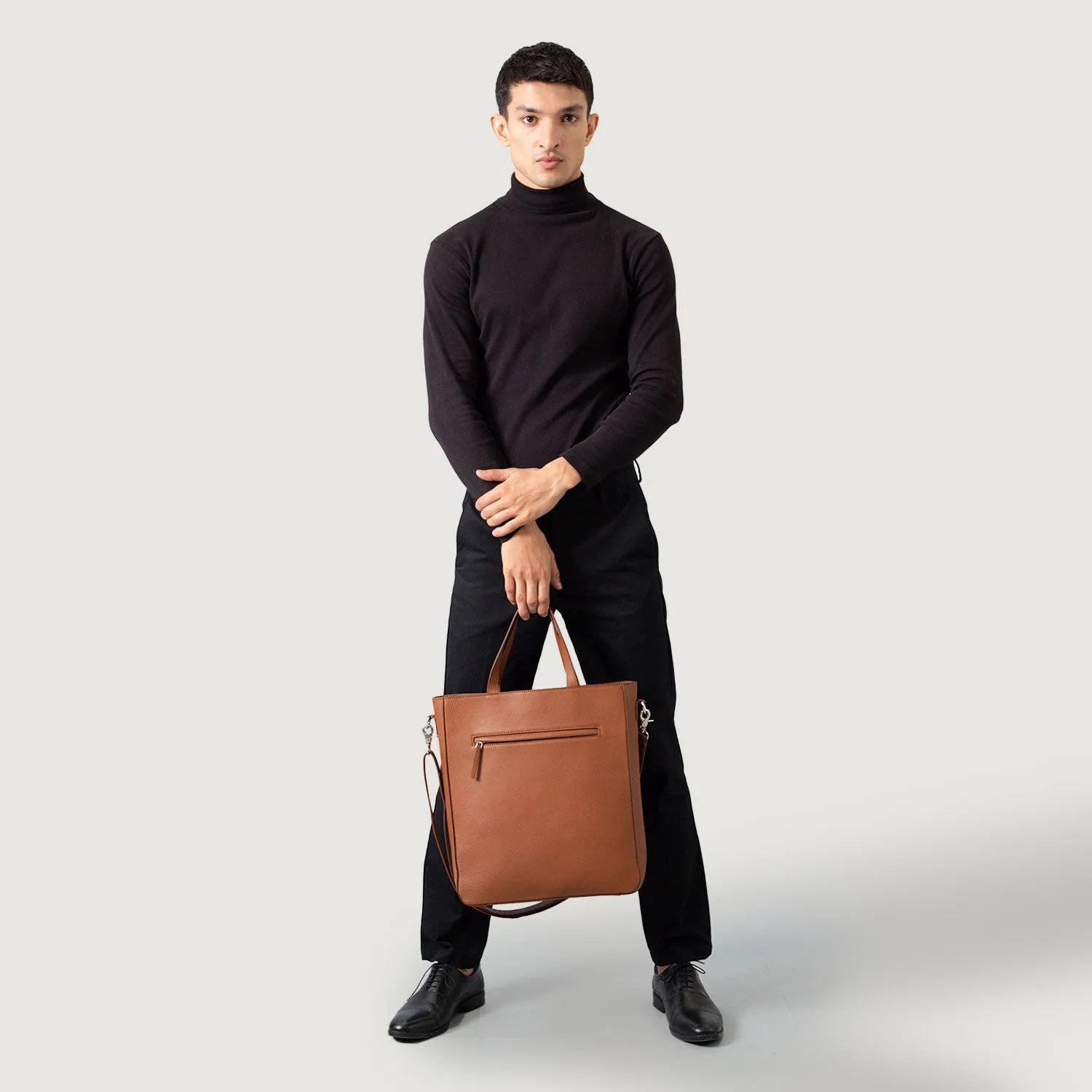 The Poet Brown Leather Tote Bag