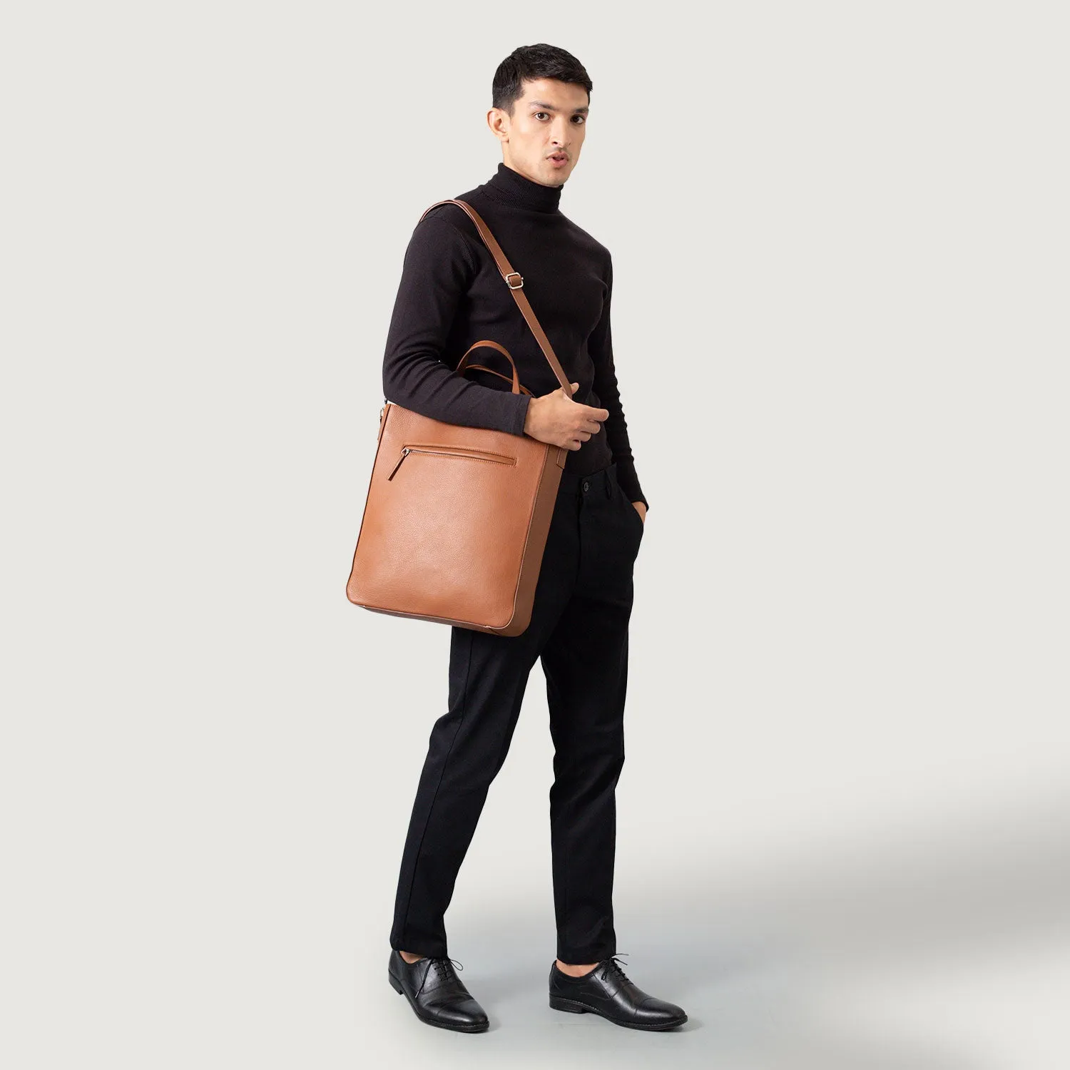 The Poet Brown Leather Tote Bag