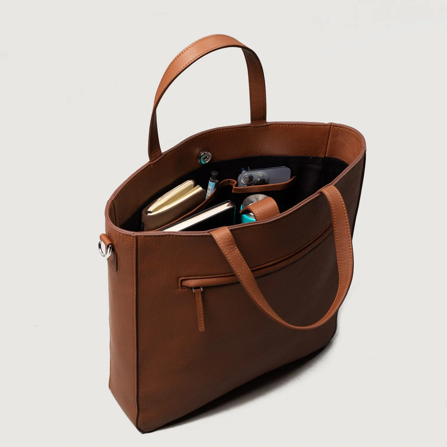 The Poet Brown Leather Tote Bag