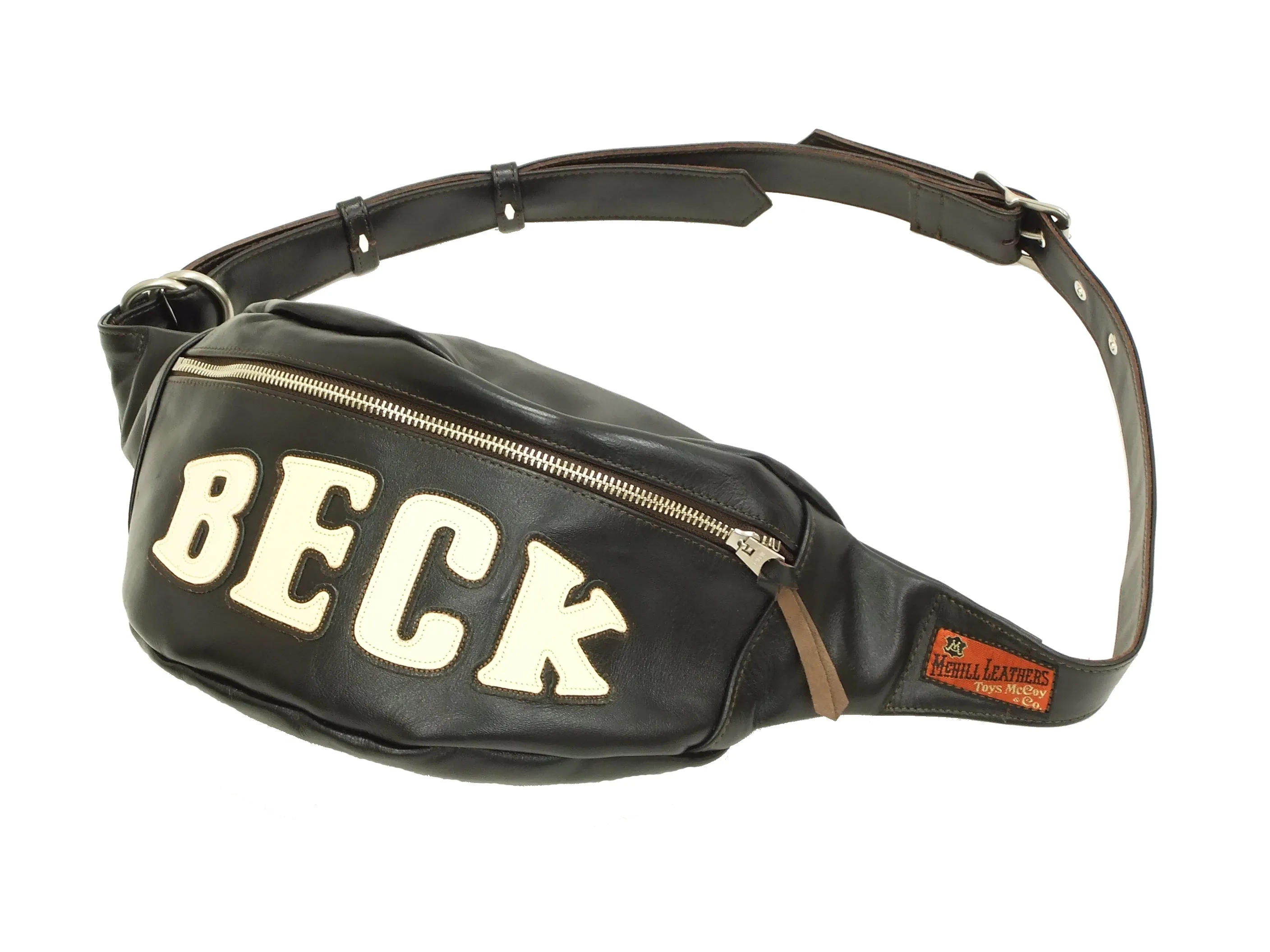 TOYS McCOY BECK Leather Sling Bag Men's Casual Bag Waist Bag TMA1613 Black