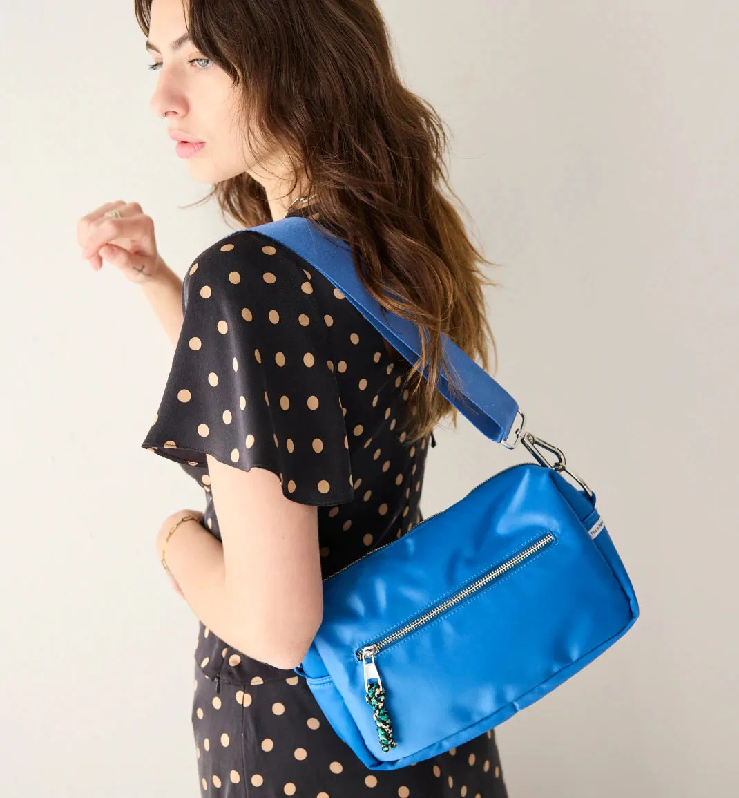 True North Nylon Clutch | Retro Blue Sporty Satin