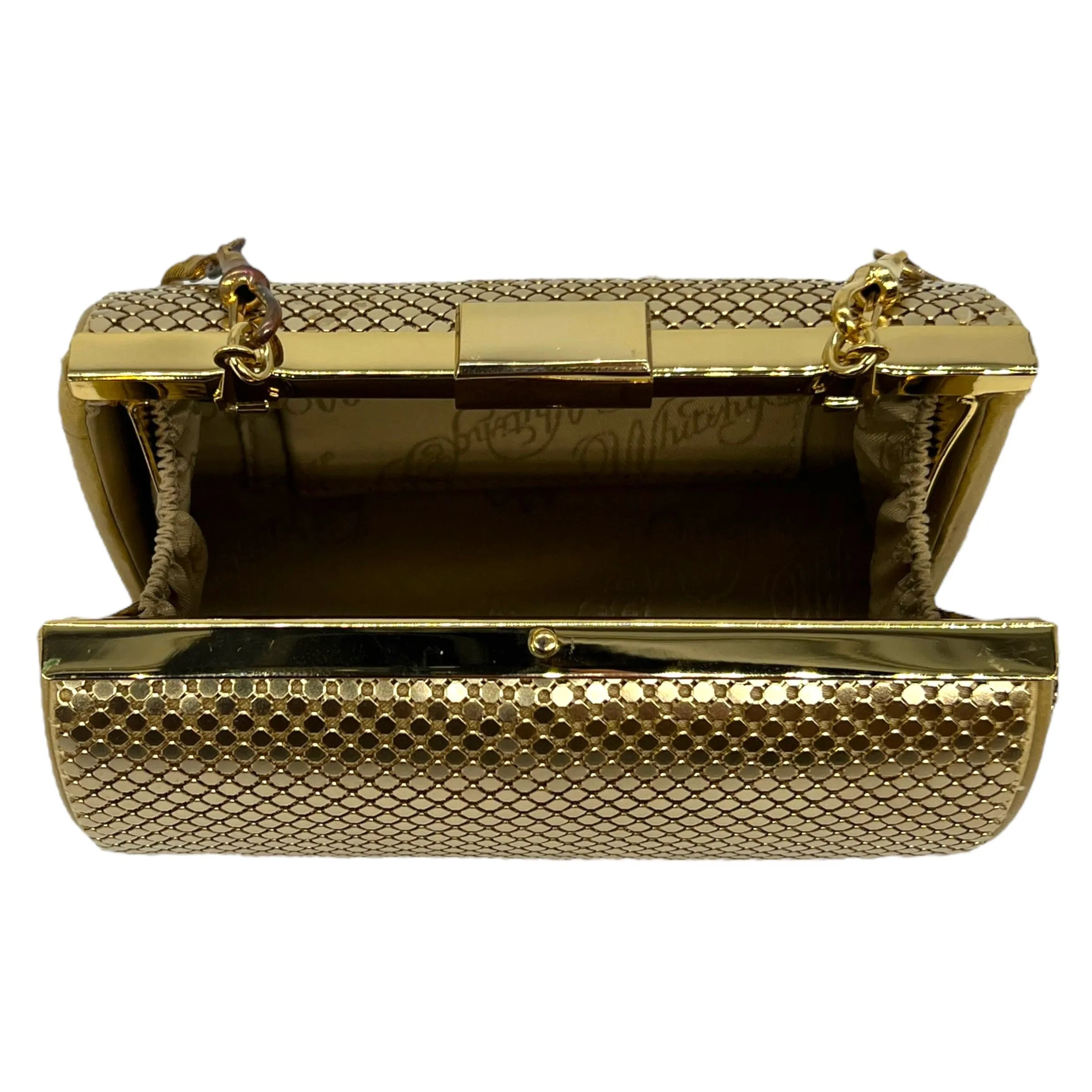 WHITING & DAVIS Mesh Evening Bag - Gold